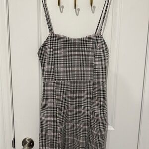 Plaid Black, Pink and White Dress